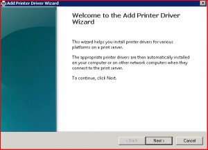 Windows Server 2008: Add Printer Driver Wizard