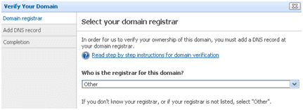 BPOS: verify domain