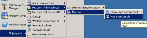 BPOS migration console