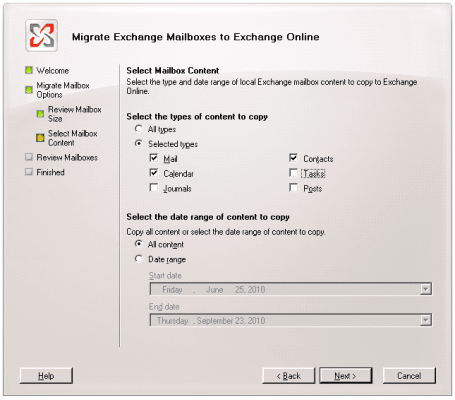 Migrate exchange mailboxes to exchange online