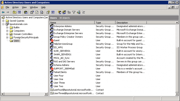 Active Directory: Verify migration for BPOS