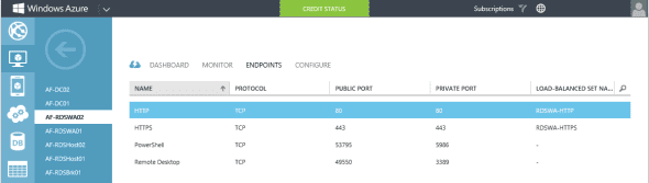 Enabling load balancing and configuring firewall rules in Microsoft Azure