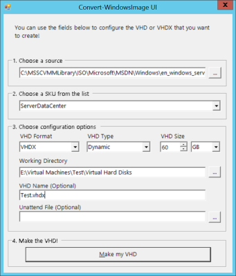 Installing a guest OS from a Windows ISO image