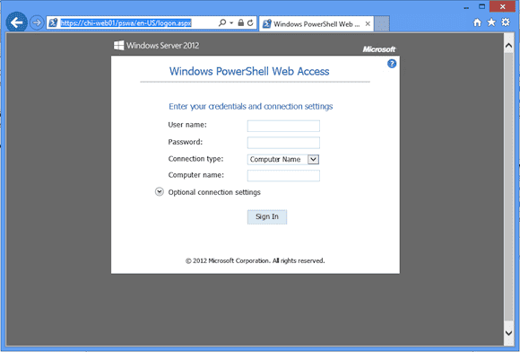PowerShell Web Access reconfigure
