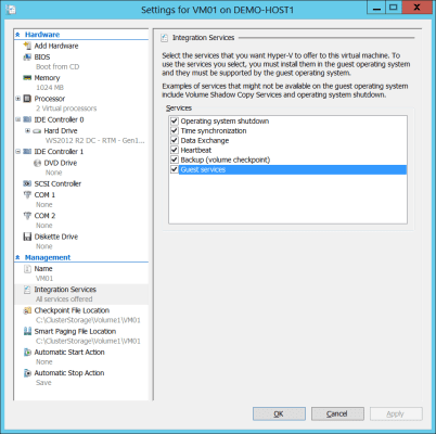 Enabling out-of-band file copies to a Hyper-V virtual machine