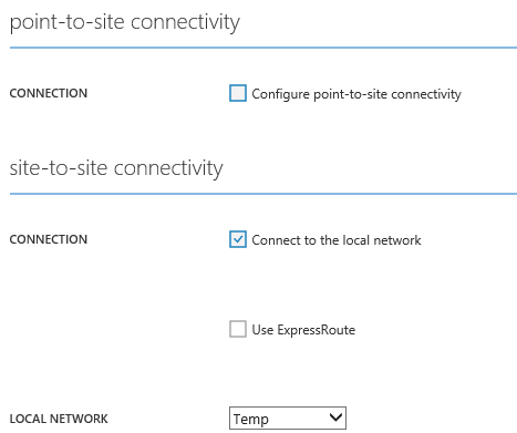 Configuring a local network in a Microsoft Azure virtual network