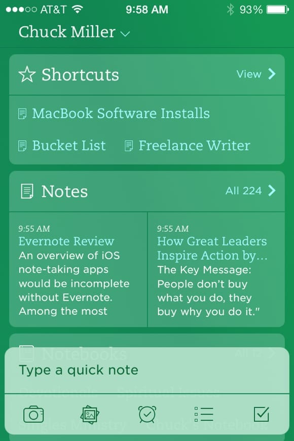 Top ios note-taking apps Evernote