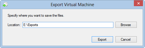 Enter the Export path