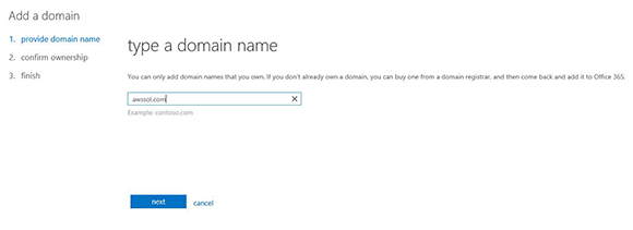 Fig 3 – Type Domain Name