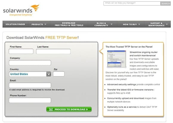Manage Cisco Devices with a TFTP Server: solarwinds free installation
