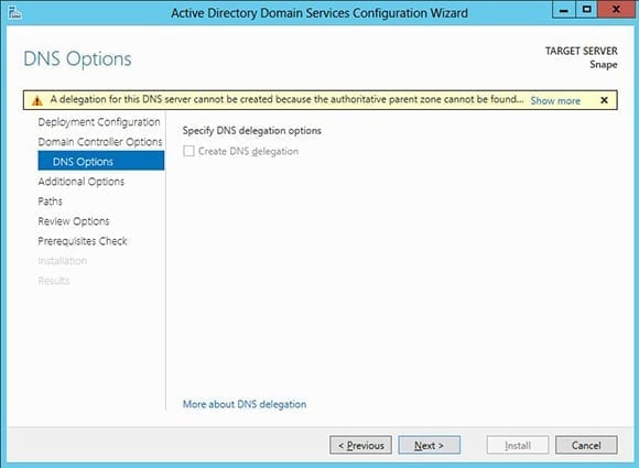 Fig 4 DNS Delegation Error