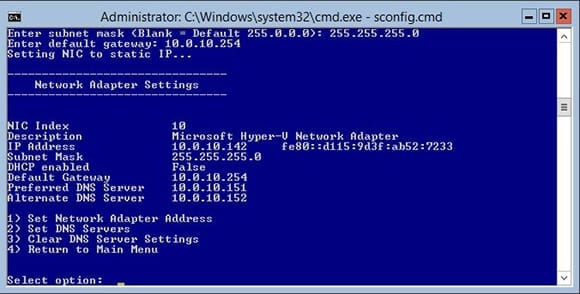 Windows Server 2012 Server Core