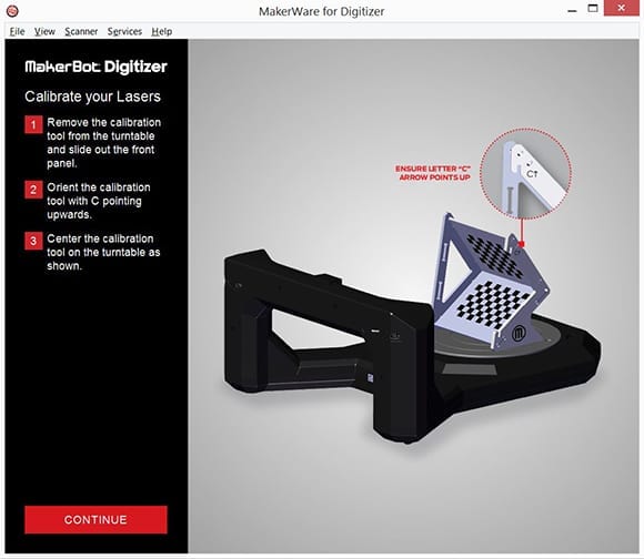 Makerbot Digitizer lasers calibration