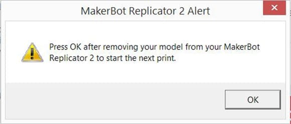 MakerBot Replicator 2 Desktop 3D Printer alert