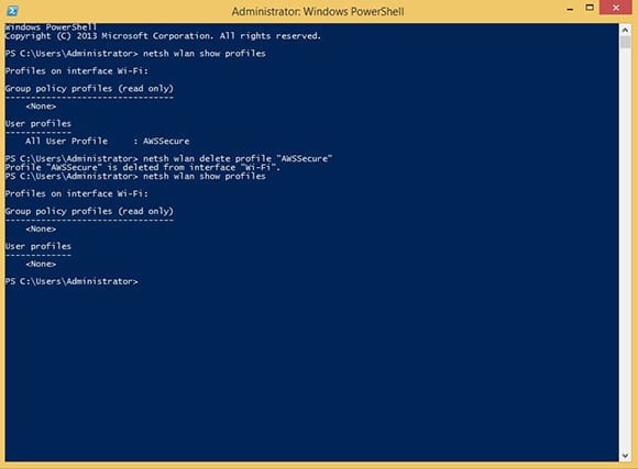 Display the Windows PowerShell (Admin) Prompt profile remove