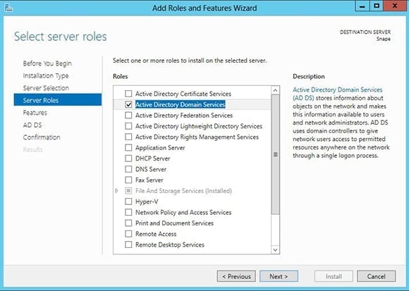 Fig 6 Server Roles