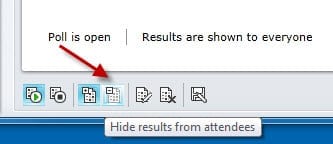 conduct poll in Microsoft Lync hide results