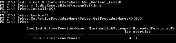 Enable RBS on a Content Database