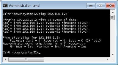 Using ping to Test the Default Gateway