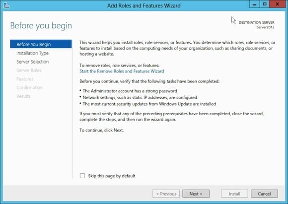 Install the DNS Server Role in Windows Server 2012: server manager
