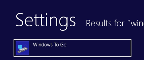 Windows to Go settings