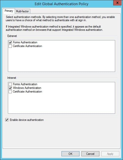Enable device registration in ADFS