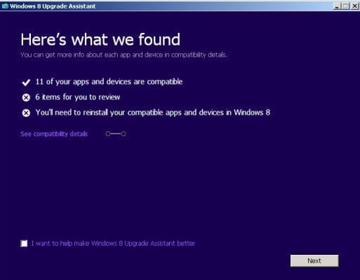 Windows 8 Upgrade Assistant