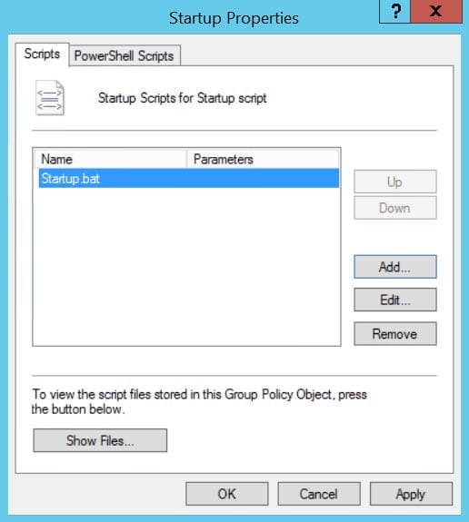 Configure a computer startup script in Group Policy