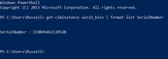 Using PowerShell and WMI to get the serial number of a computer