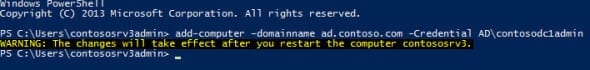 Add a computer to a domain using PowerShell