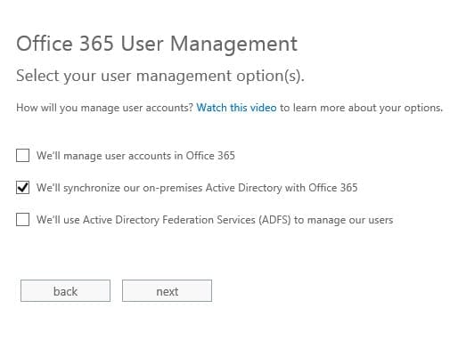 Synching Office 365 with Active Directory: User Management