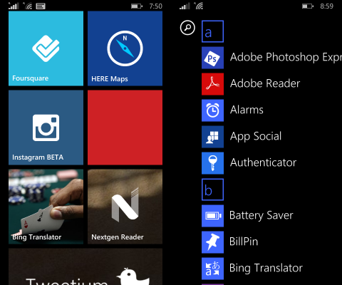 Windows Phone 8.1 Start screen and apps (Image: Russell Smith)