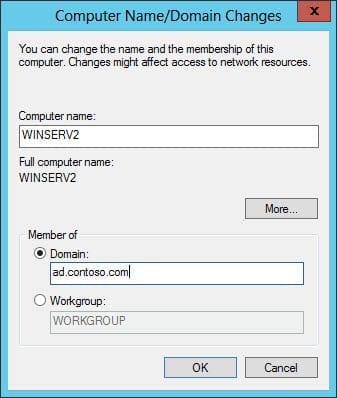 Join Windows Server to a domain