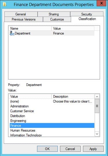 Dynamic Access Control: File classification in Windows Server 2012