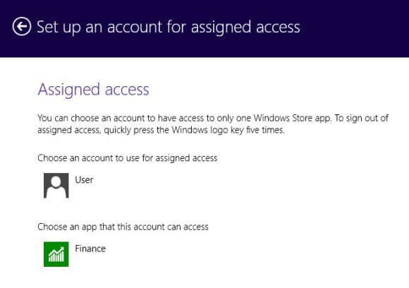 Configure Assigned Access in Windows 8.1