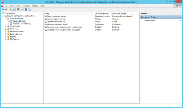 Compare database and actual security settings on Windows Server