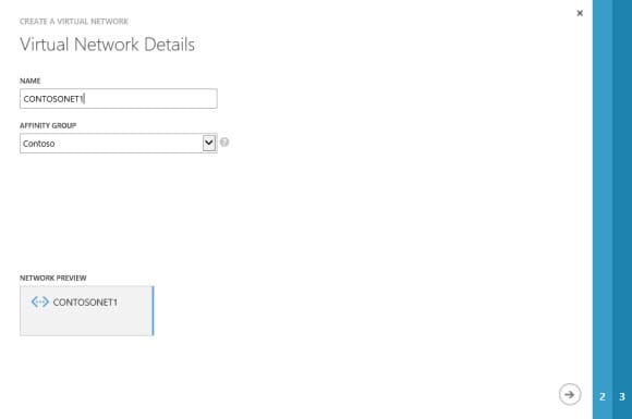 Build Windows Server 2012 R2 DC in Azure: name Virtual network