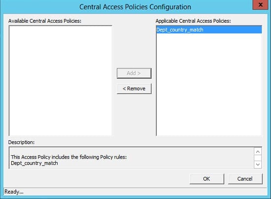 Dynamic Access Control: Configure Central Access Policy 