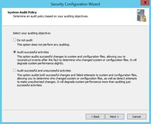 System Audit Policy configuration