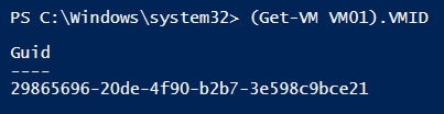 Using PowerShell to get the GUID of a Hyper-V virtual machine
