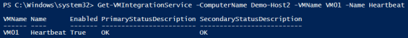Using the Heartbeat integration service with PowerShell 