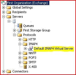 Configure IMAP on Exchange 2003