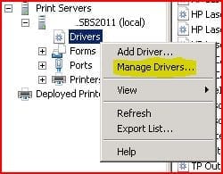 Print Management: Manage Drivers