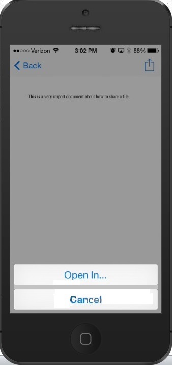 Opening document in Microsoft OWA for iPhone