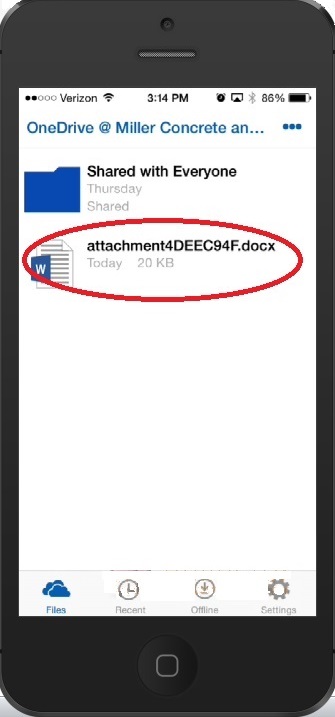 Saved Document in OneDrive for Business