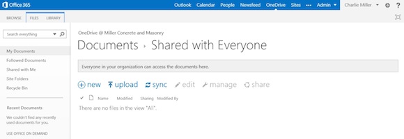 The Shared with Everyone Folder in OneDrive for Business