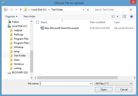 File Browsing in OneDrive for Business