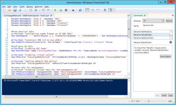 Configuring Hyper-V host networking using a PowerShell script