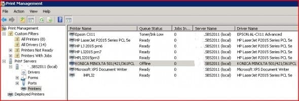 Windows Server 2008 Print Management