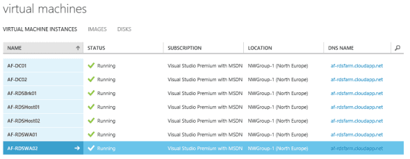 Deploying a RDS session host farm in Microsoft Azure